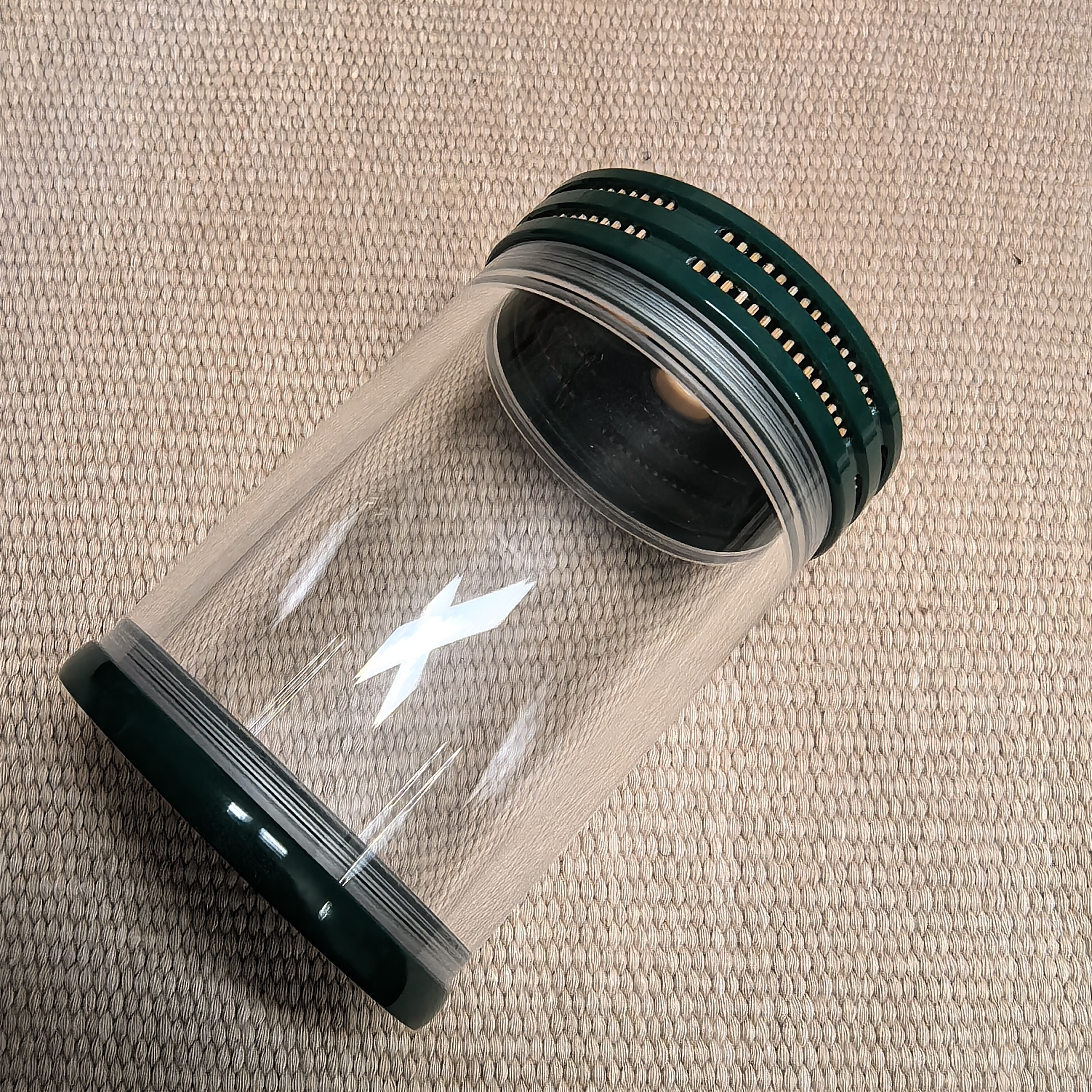 玩物甄选 老藏绿一代密胺（7孔）谭罐60蝈蝈叫罐鸣虫虫具配簧配布套