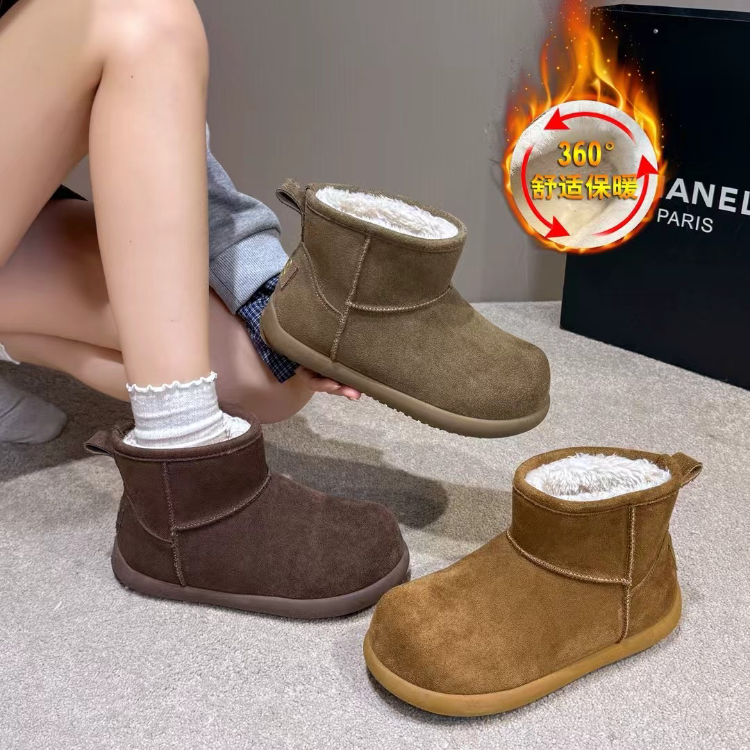 306小土豆低帮勃肯棉鞋新款加绒保暖一脚蹬轻便休闲雪地靴