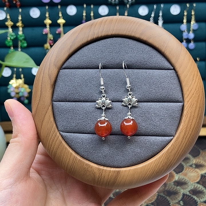 玛瑙/玉髓耳钉合金