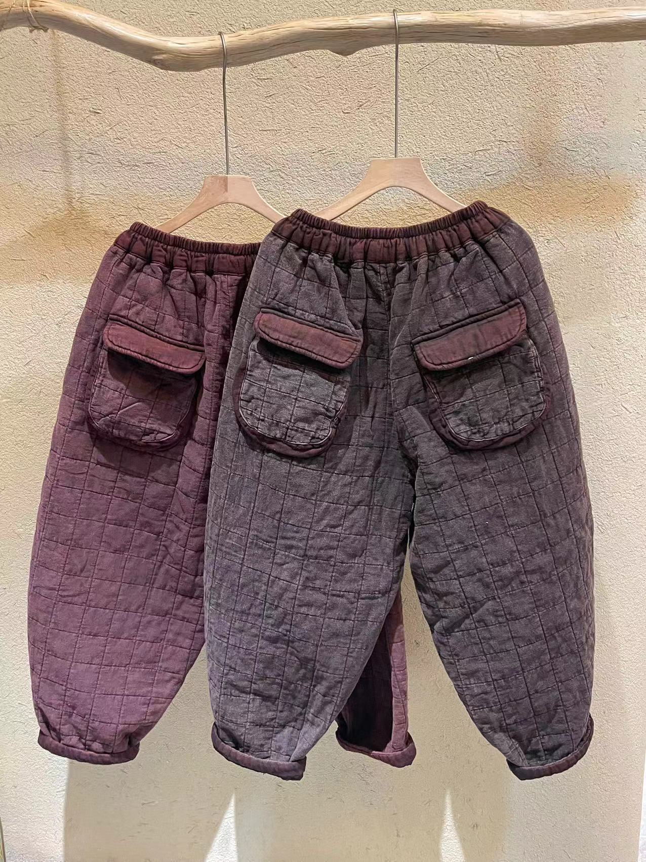 亚麻炒色 老爹棉裤 25396