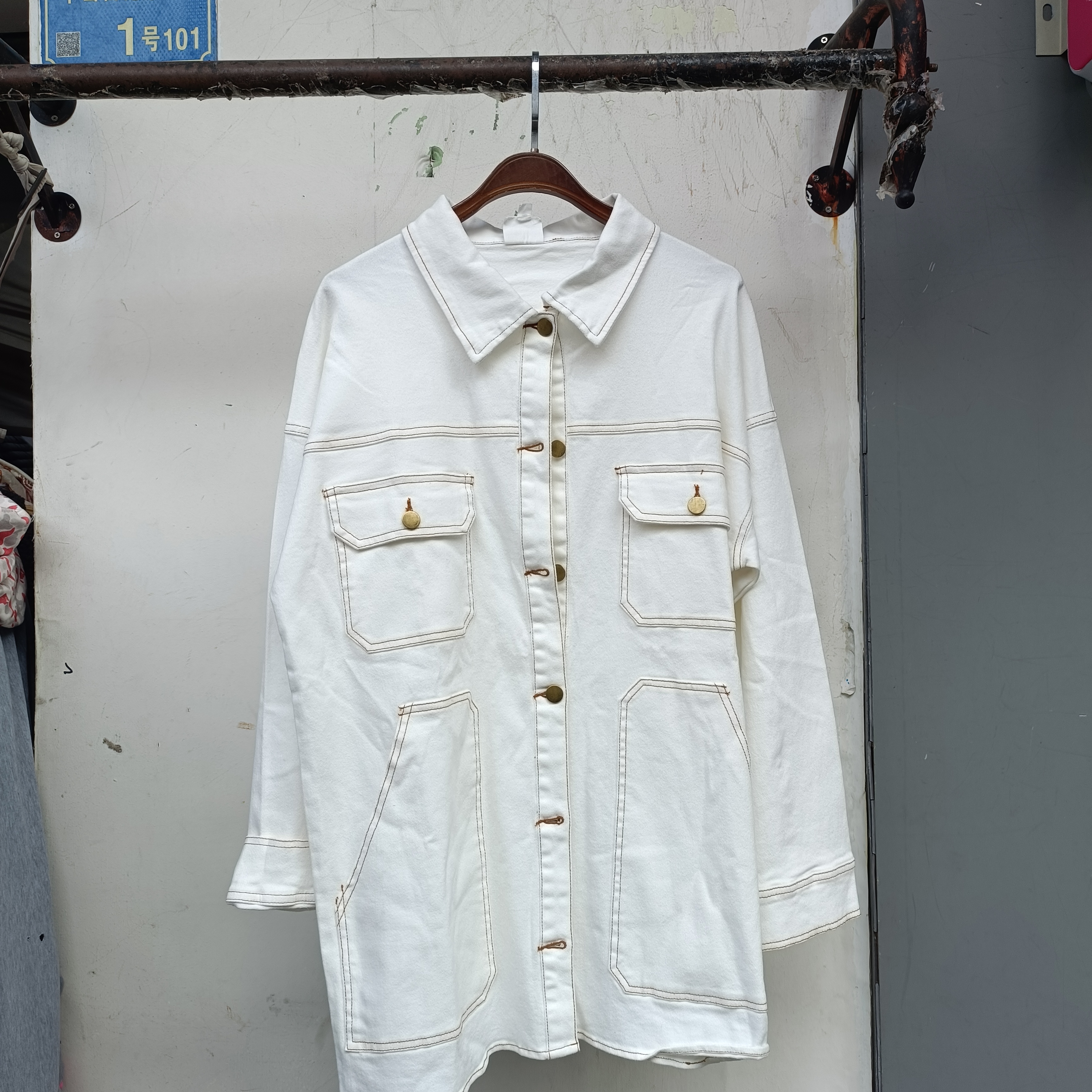 欧美风格休闲白色外套