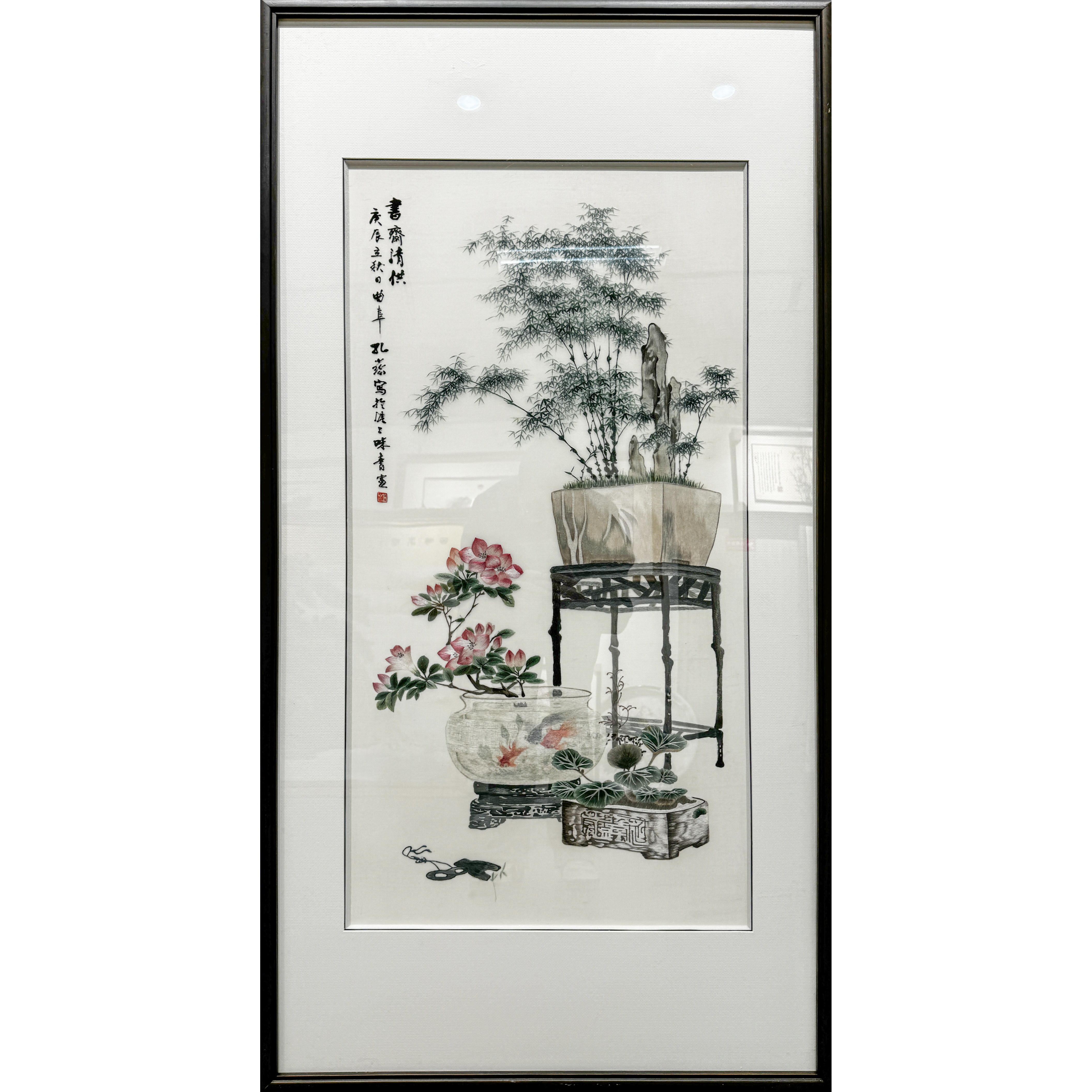 【岁朝清供】纯手工刺绣苏绣1-4丝精品玄关走廊客厅画芯50*100cm