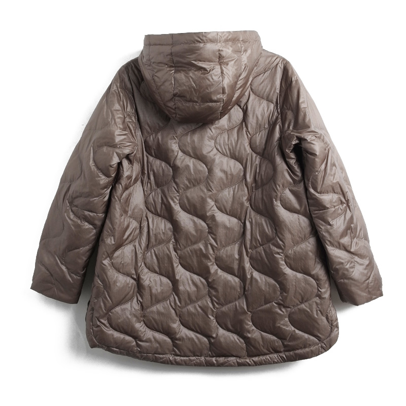 胖太太大码女装冬装新款时尚短款咖色连帽宽松羽绒服潮822411110