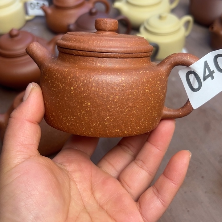 紫砂茶壶红降坡半手工200cc