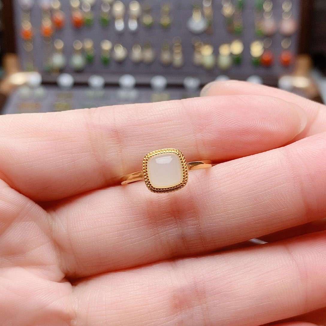 银S925镶嵌和田玉耳饰