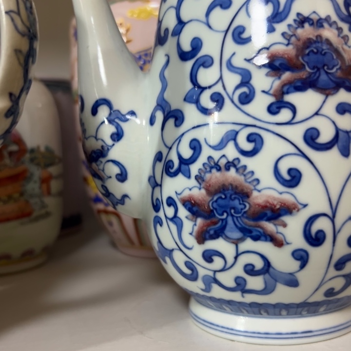 杯君**玉景德镇陶瓷青花釉里红的