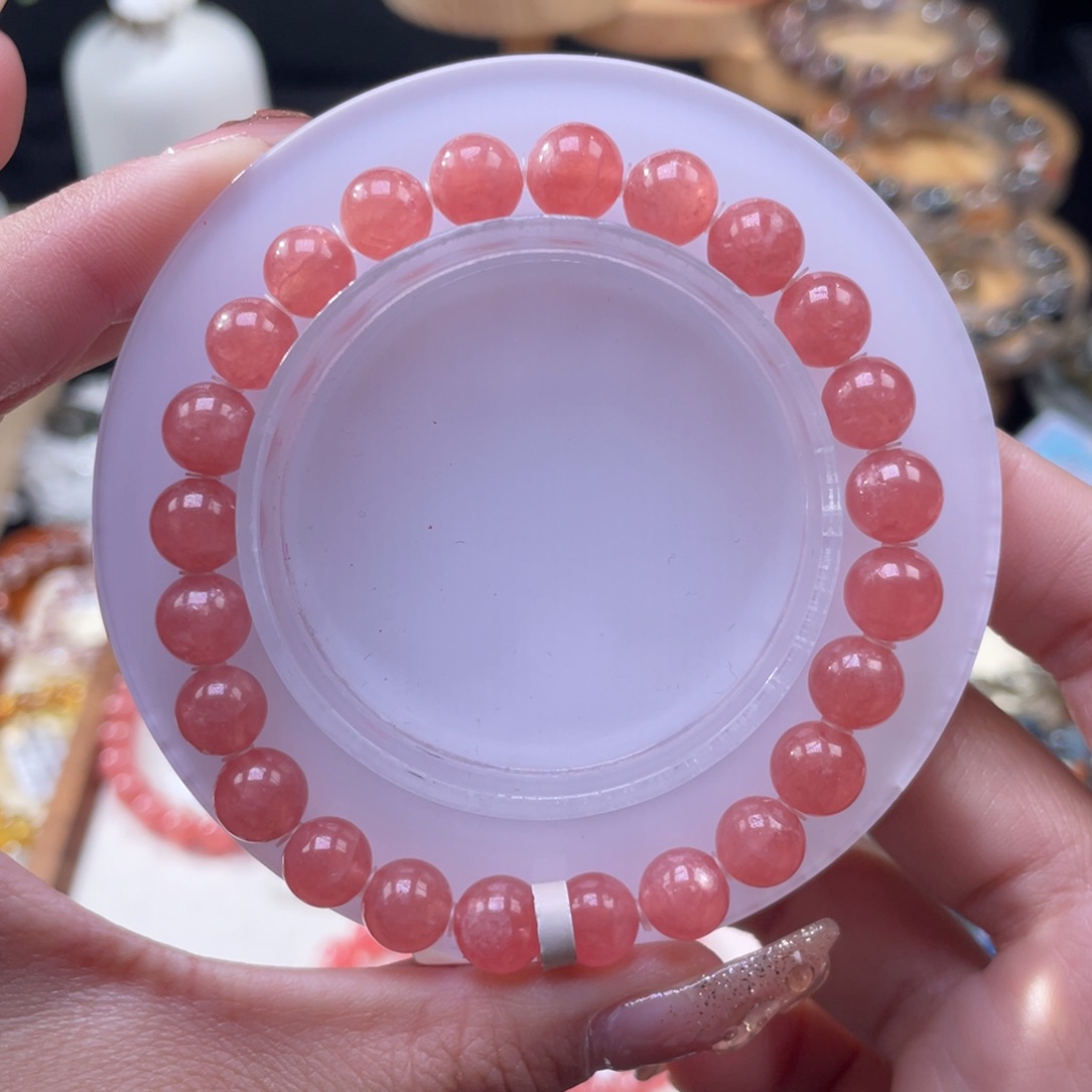 菱锰矿（红纹石）手串未镶嵌