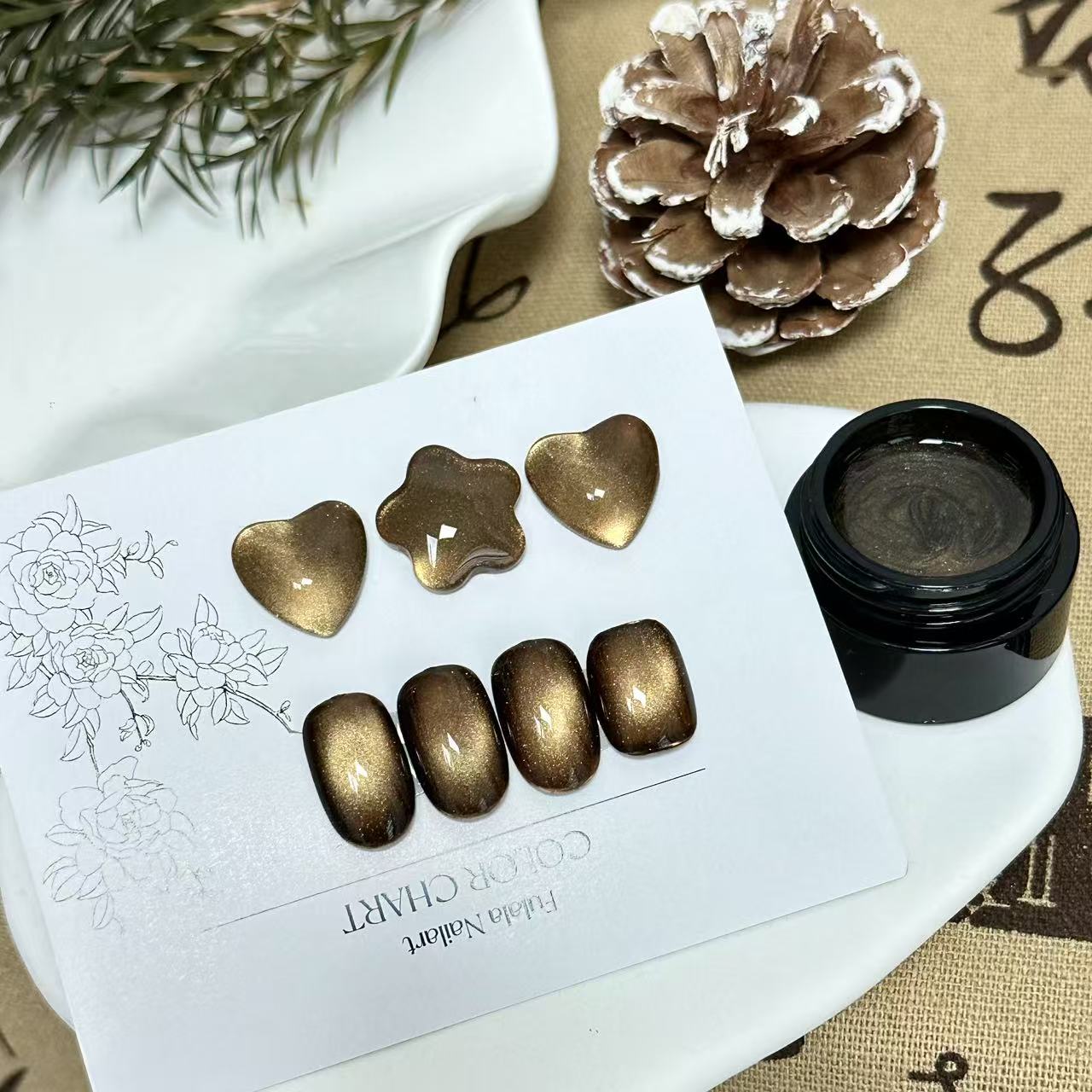 【1罐】焦糖琥珀猫眼·芙拉拉甲油胶5g不送磁铁不送笔（158平替）