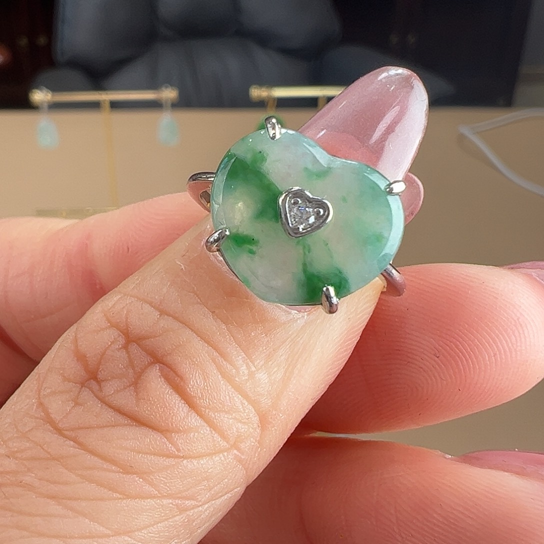 翡翠银S925镶嵌戒指