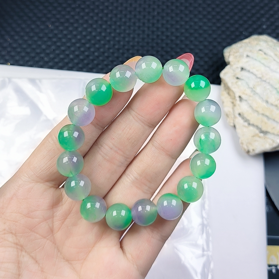 （聚宝严选）A343冰紫绿手串12妈妈款精致精美百搭时尚