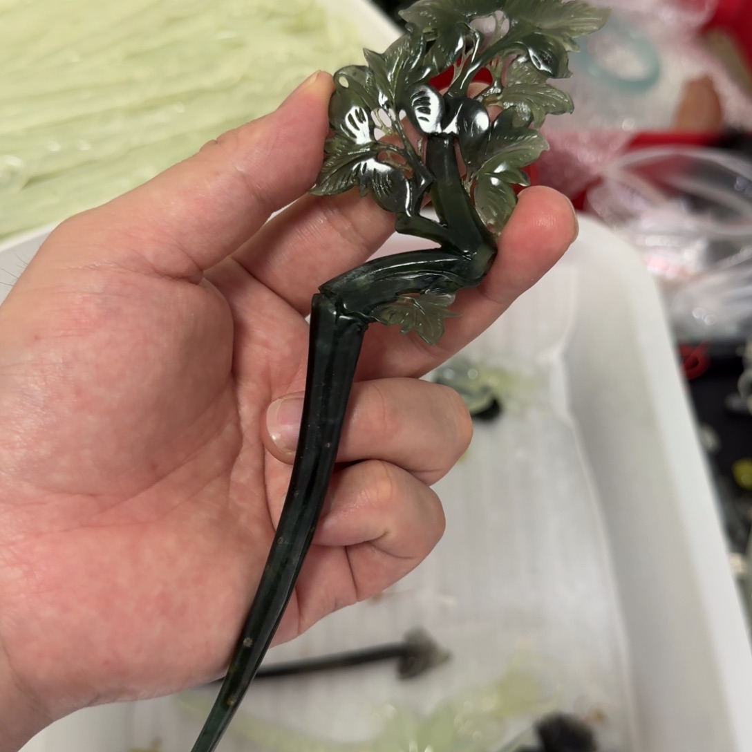 岫玉发饰未镶嵌岫玉发簪就是好看