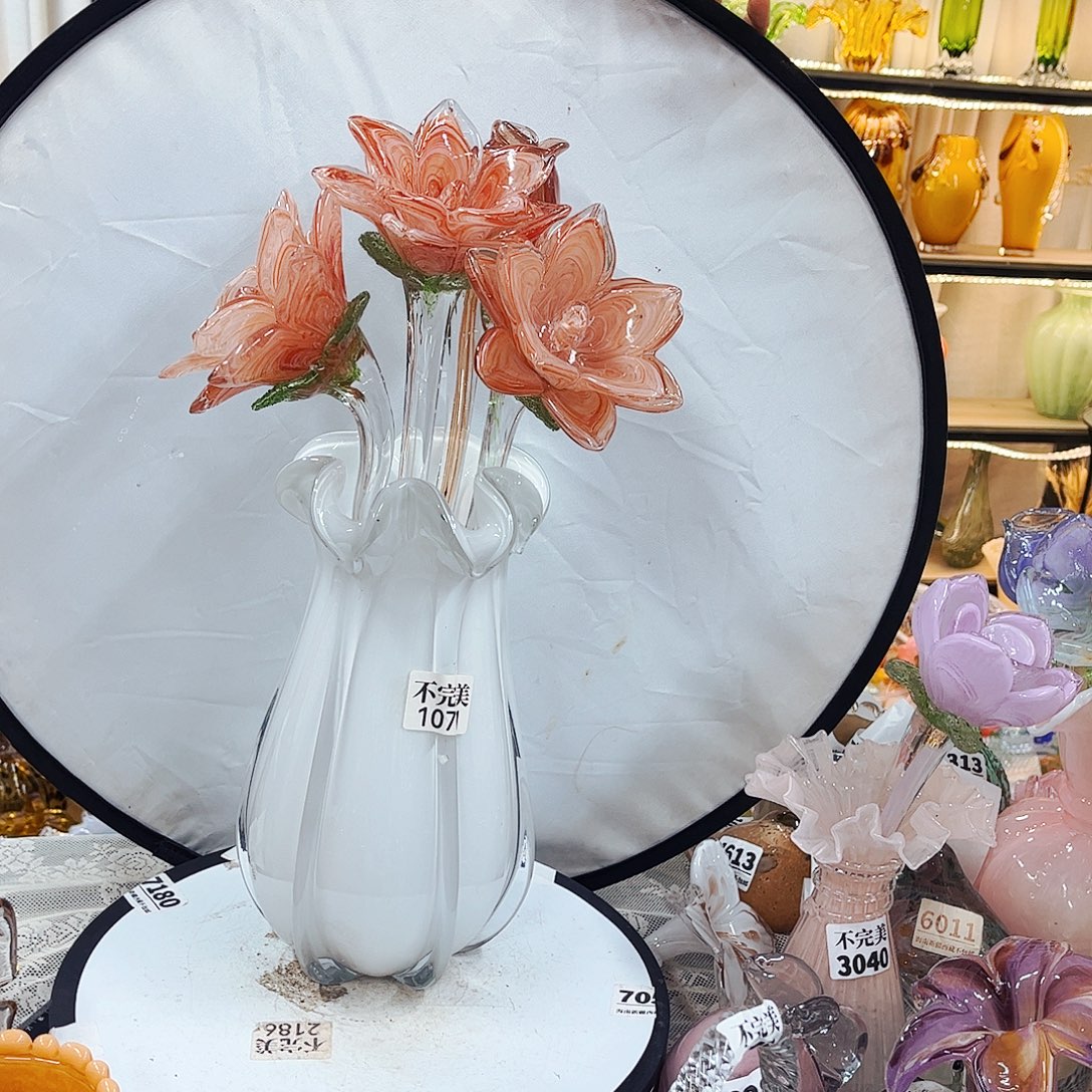 4朵花家悦美居琉璃摆件不完美