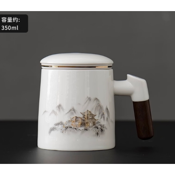 F088-水墨江山木把办公杯MH
