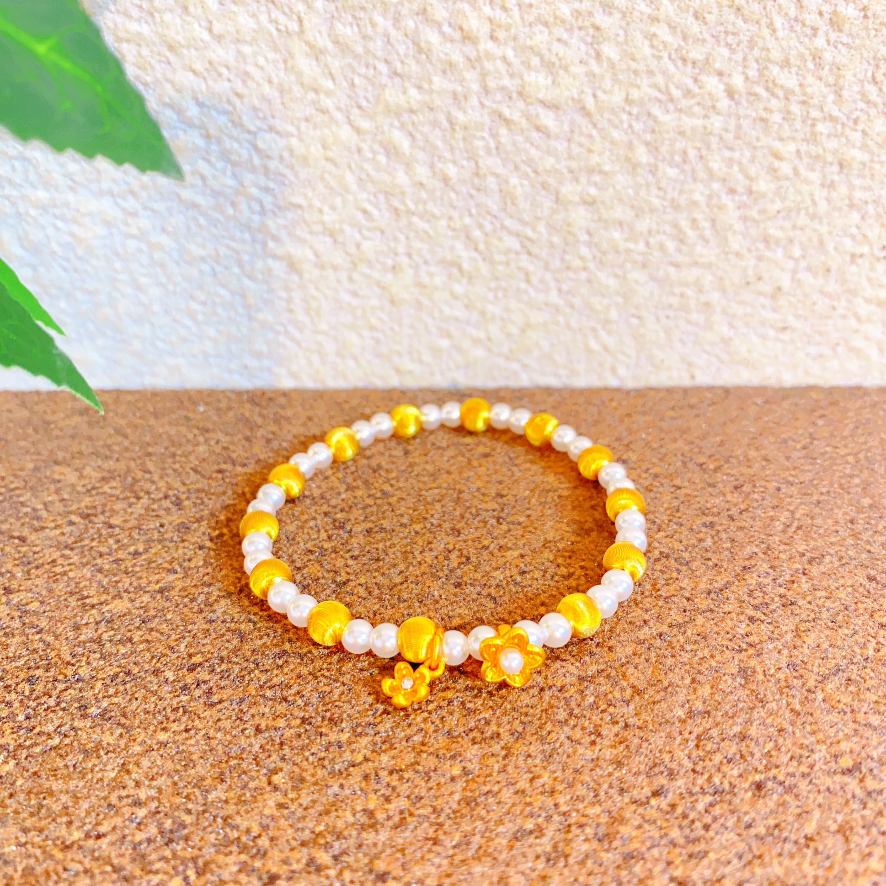  20371金色猫眼山茶花手链