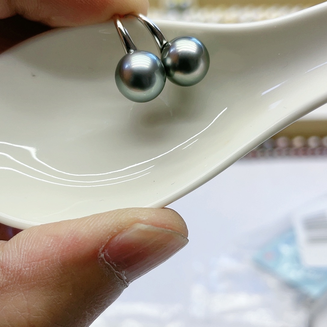 海水珍珠耳饰银S925镶嵌