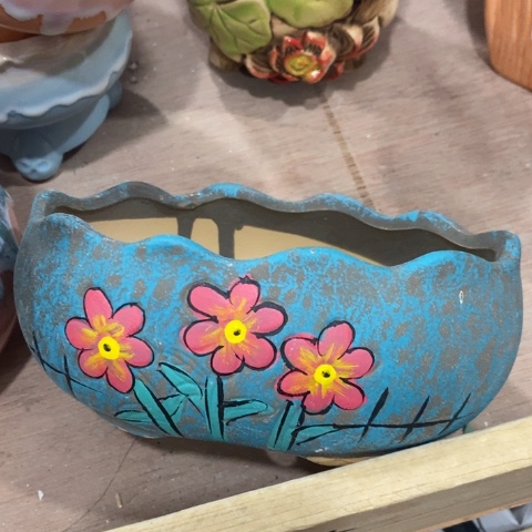 陶瓷椭圆蓝色小花31313113