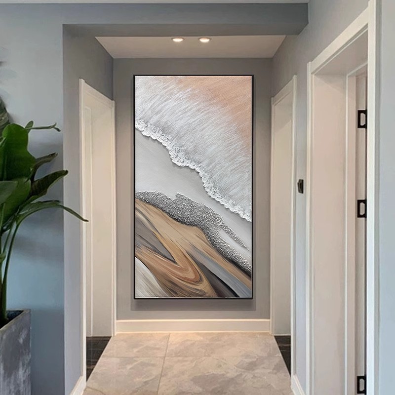 现代抽象流沙海浪客厅装饰画挂画客厅高级感沙发背景大幅落地挂画