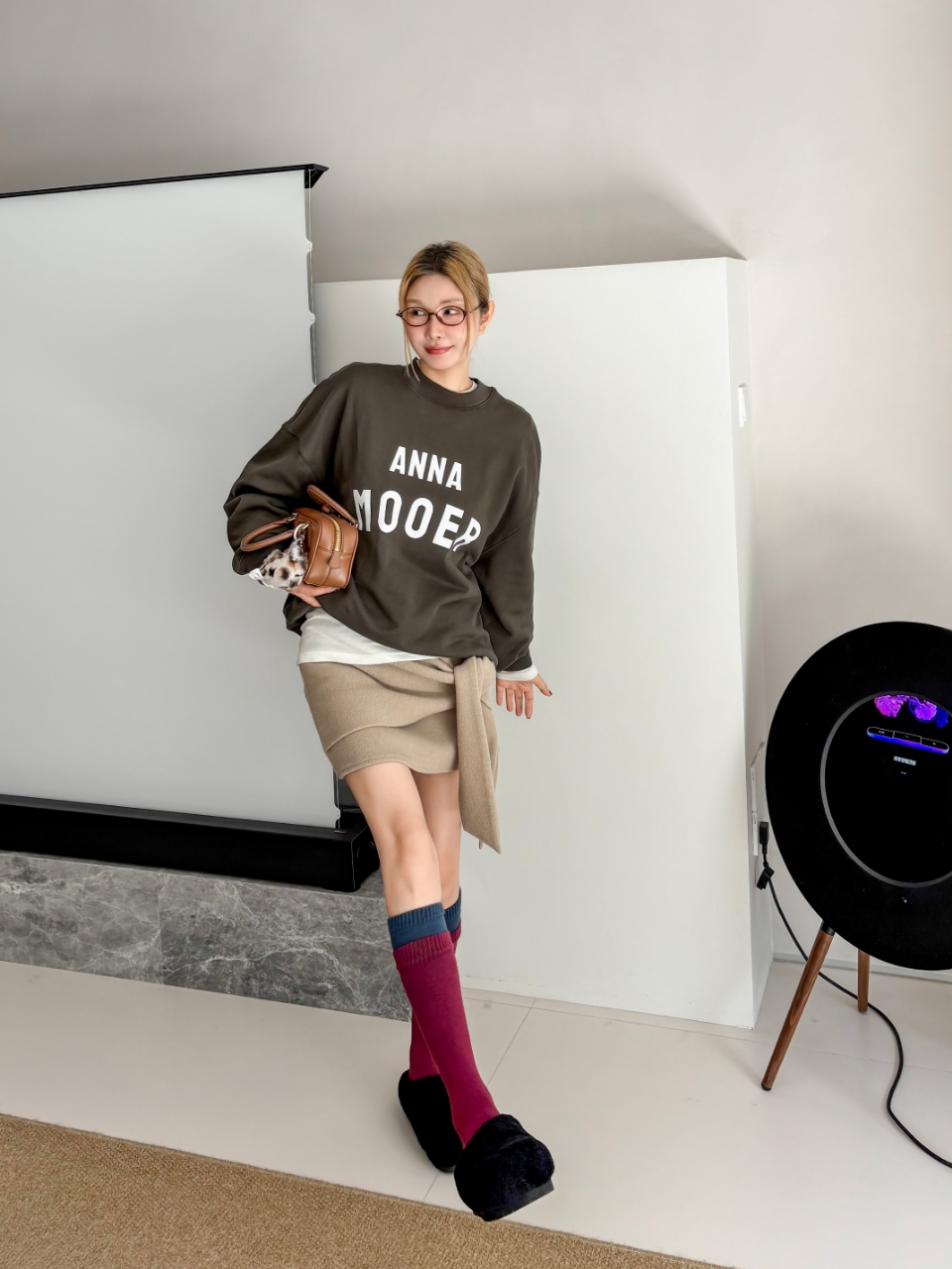 ANNAMOOER · 设计师品牌深绿印花卫衣 AM74Z108/9010W