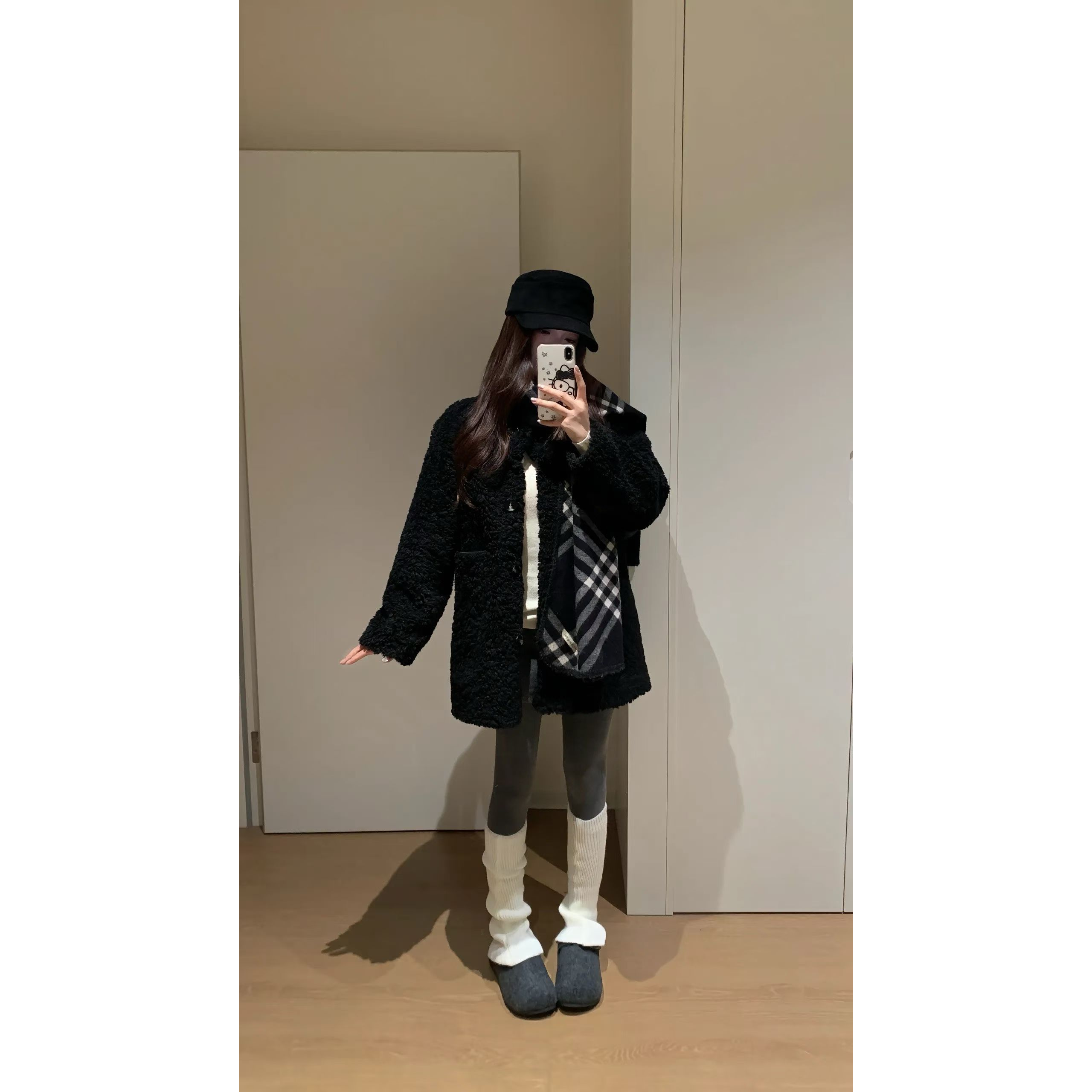 慵懒雪松廓形环保仿羊羔毛韩版女秋冬加厚中长款毛毛外套