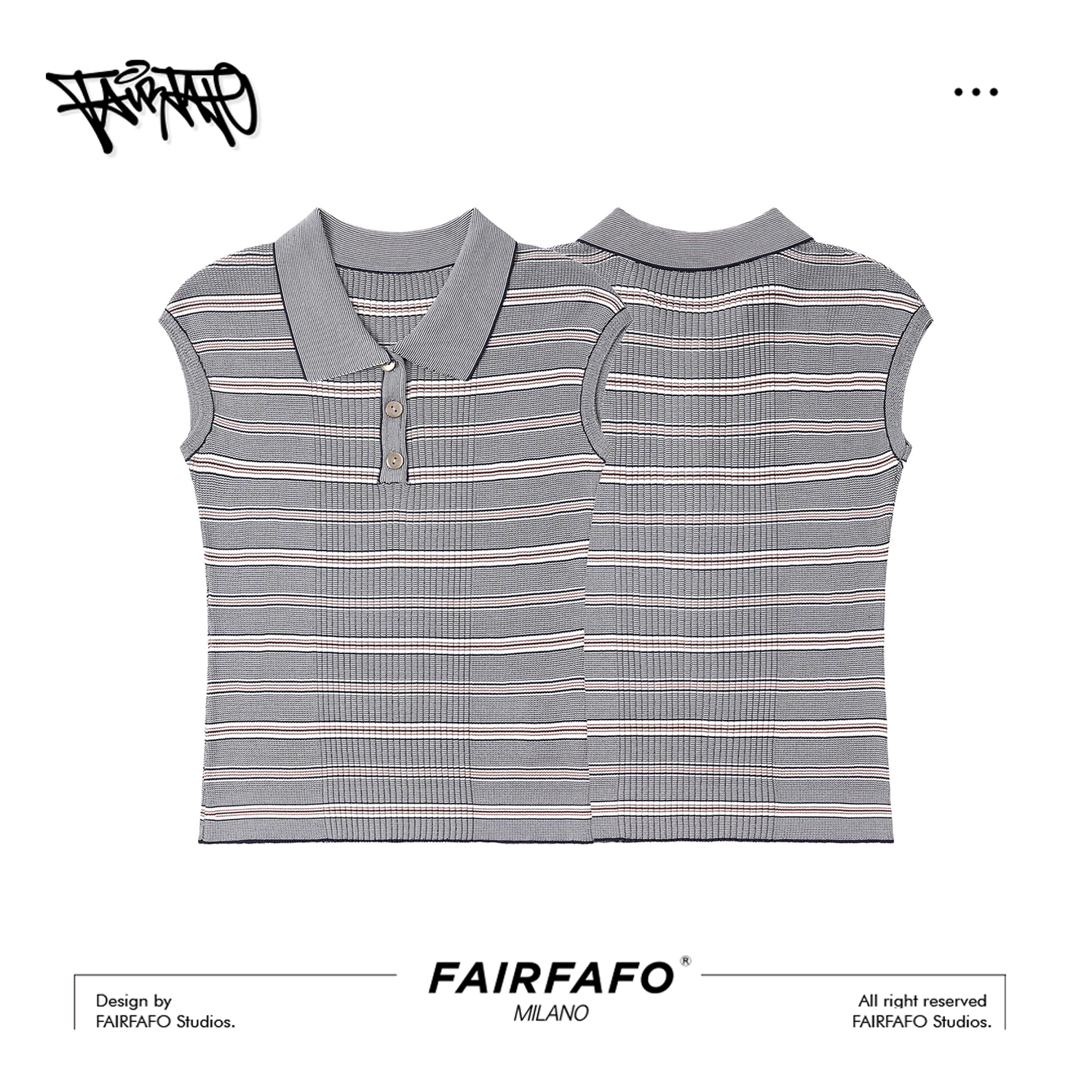 【POLO条纹针织衫】YSMY56096温柔气质显瘦修身百搭职场通勤POLO衫