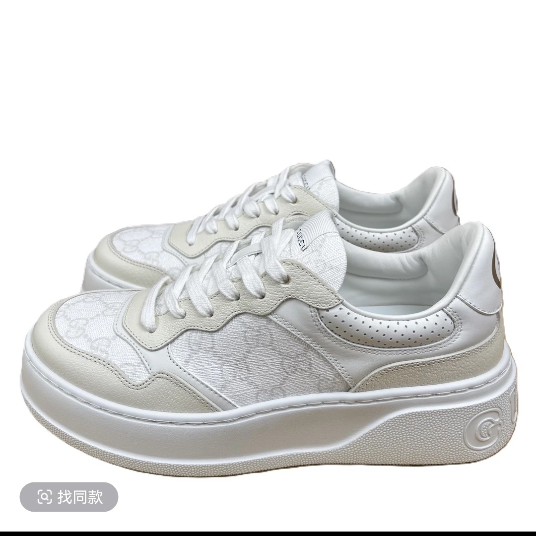 未使用 GUCCI/古驰 GUCC新款I白色饼干鞋