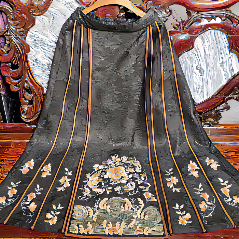 司晨绽放优雅夏季半身裙高端刺绣马面裙古风季复古重工刺绣中国风