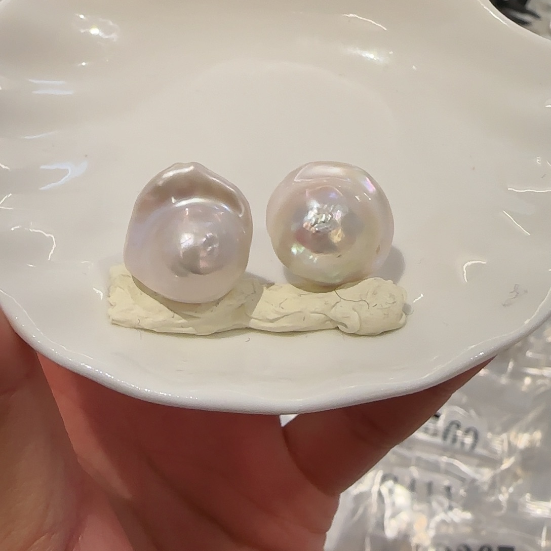 淡水珍珠耳饰银S925镶嵌
