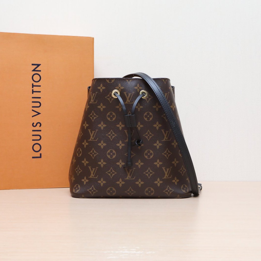 95新 LouisVuitton/路易威登 小花佳珊 NÉONOÉ 水桶包 中号 黑色