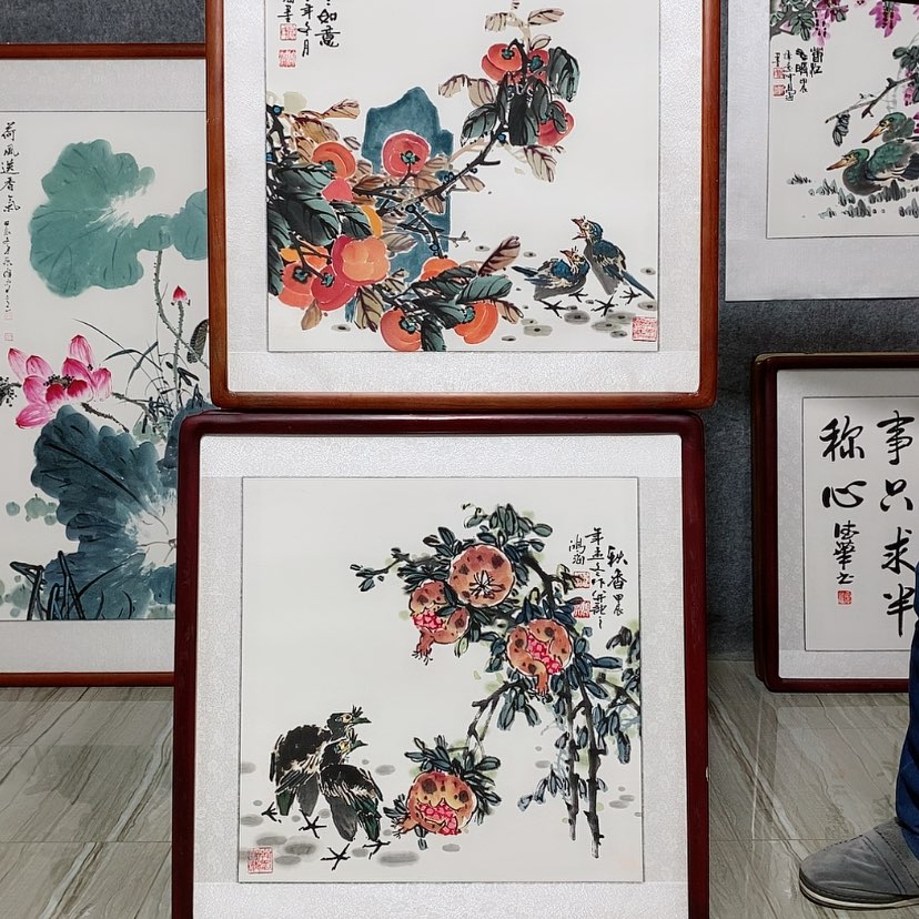 【闪购商品】国画书画作品带框65×65厘米