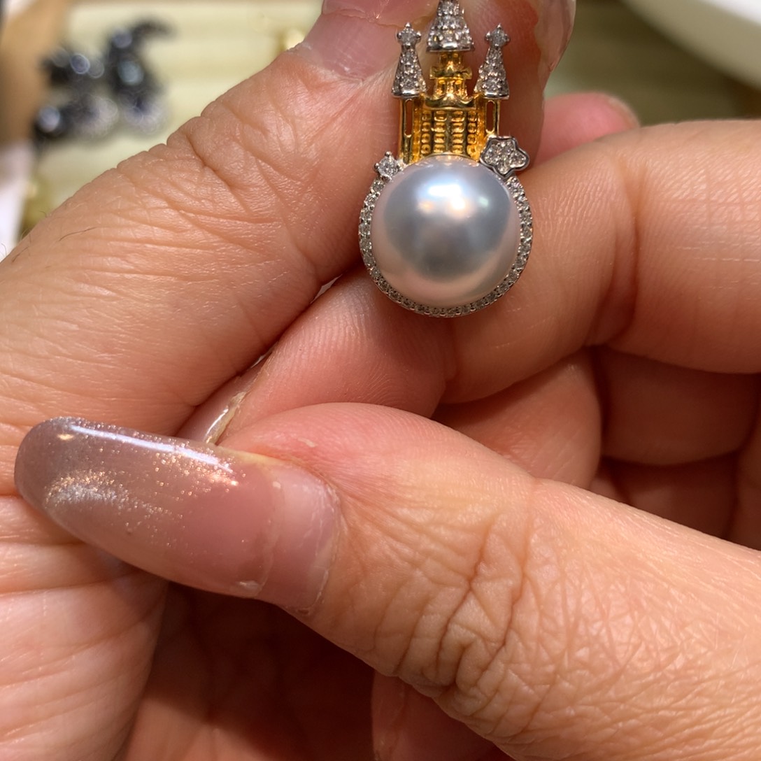 海水珍珠颈饰银S925镶嵌