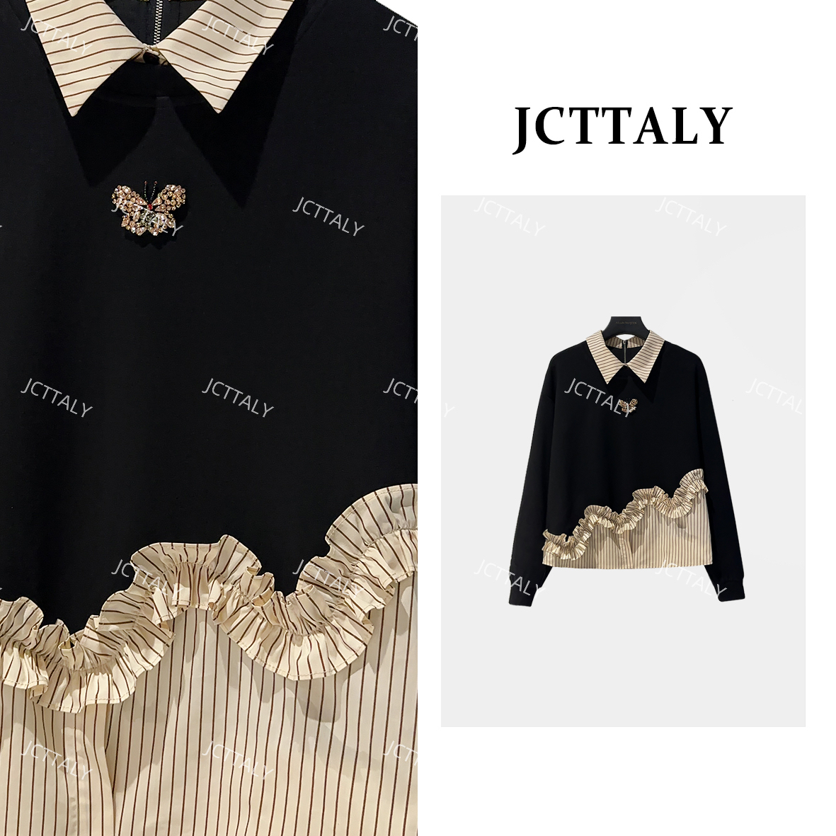 【宠粉价】秋季蝴蝶结设计师时尚休闲百搭卫衣JC-A4541