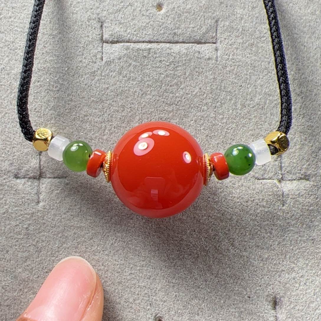 南红玛瑙锁骨珠18.4未镶嵌