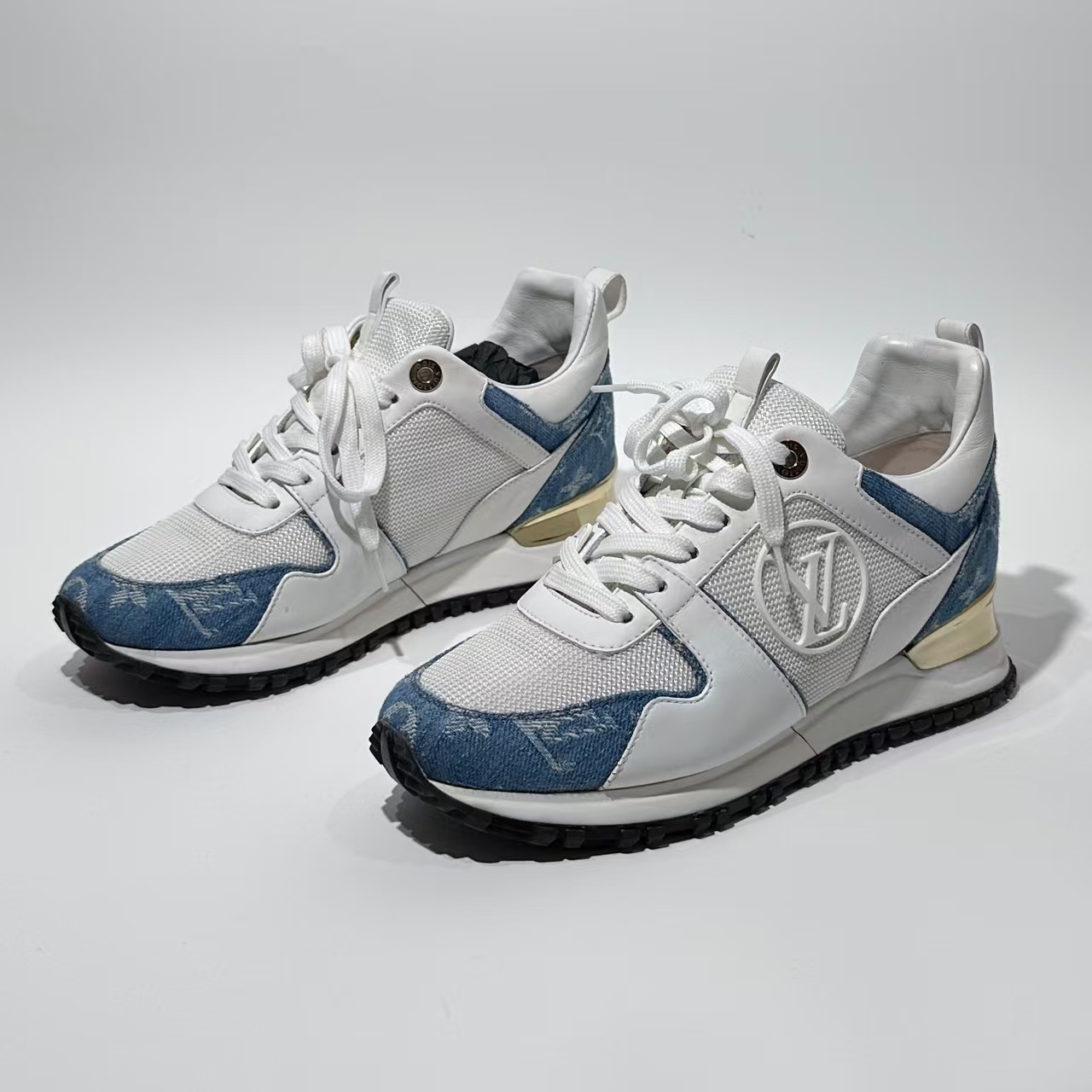 95新 LouisVuitton/路易威登 35码 runaway 蓝白牛仔/WX01713