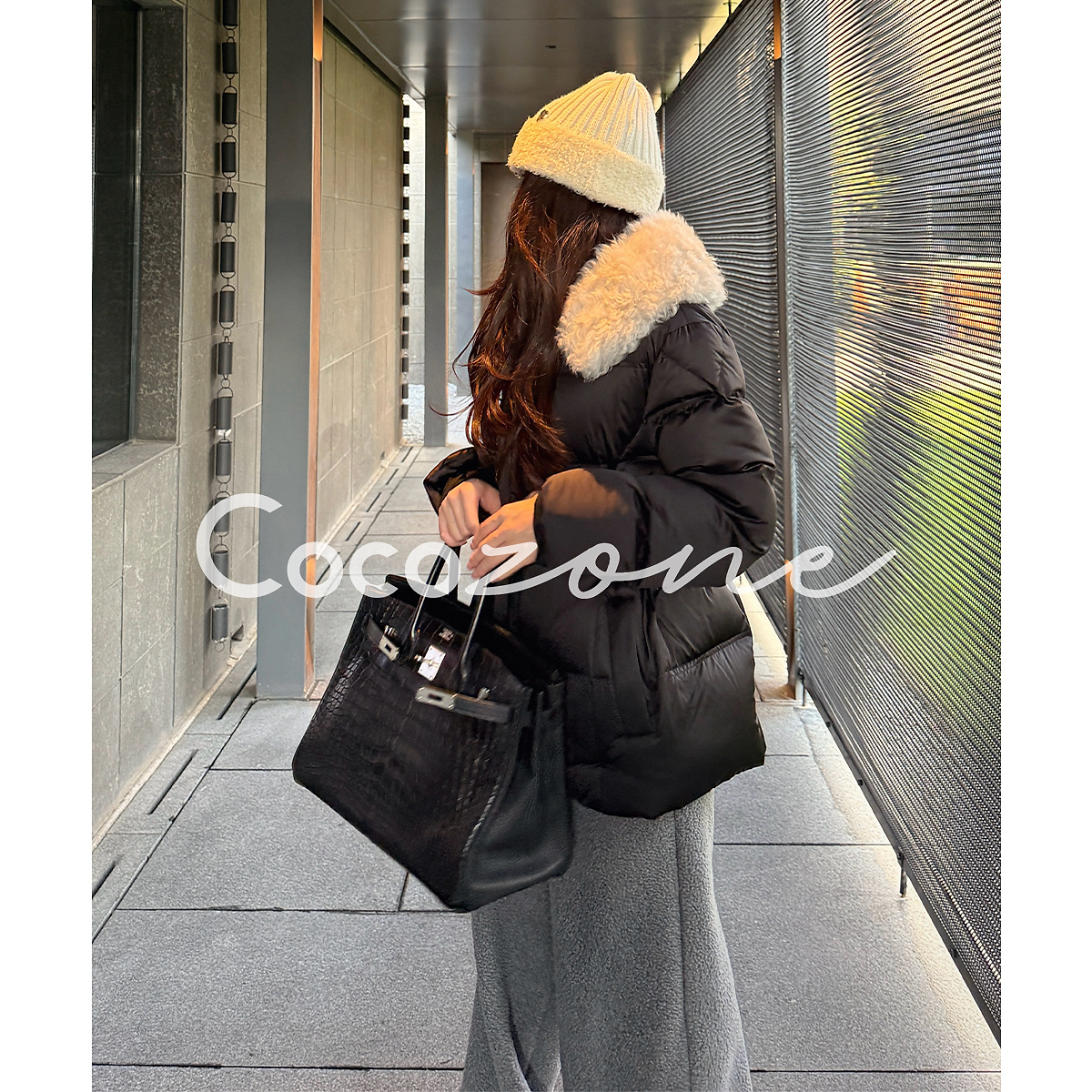 COCO ZONE 刘一一“零下”90鹅绒绵羊毛毛领鹅绒服年终回馈CD2A2892