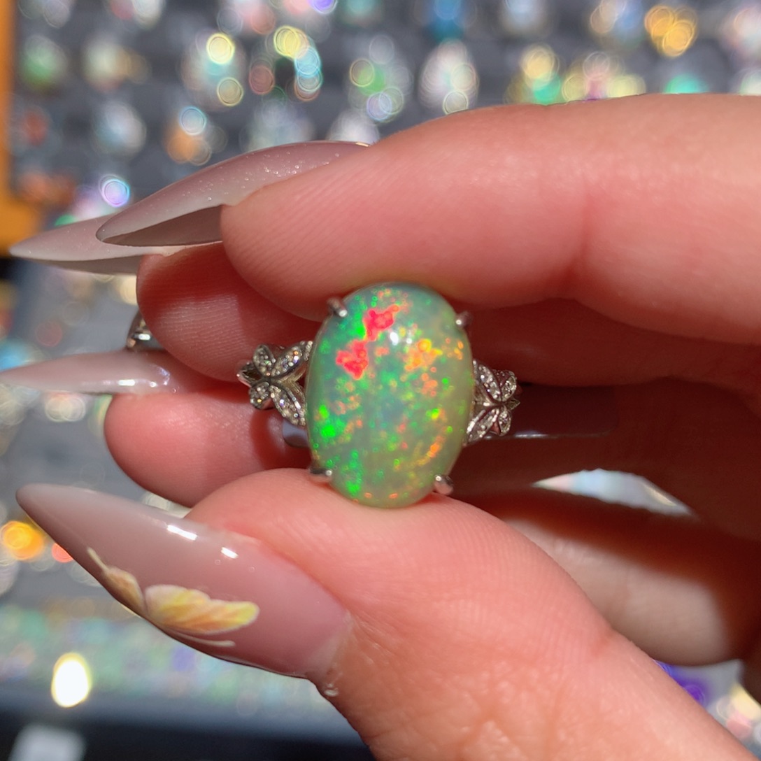 欧泊欧泊戒指y银S925镶嵌