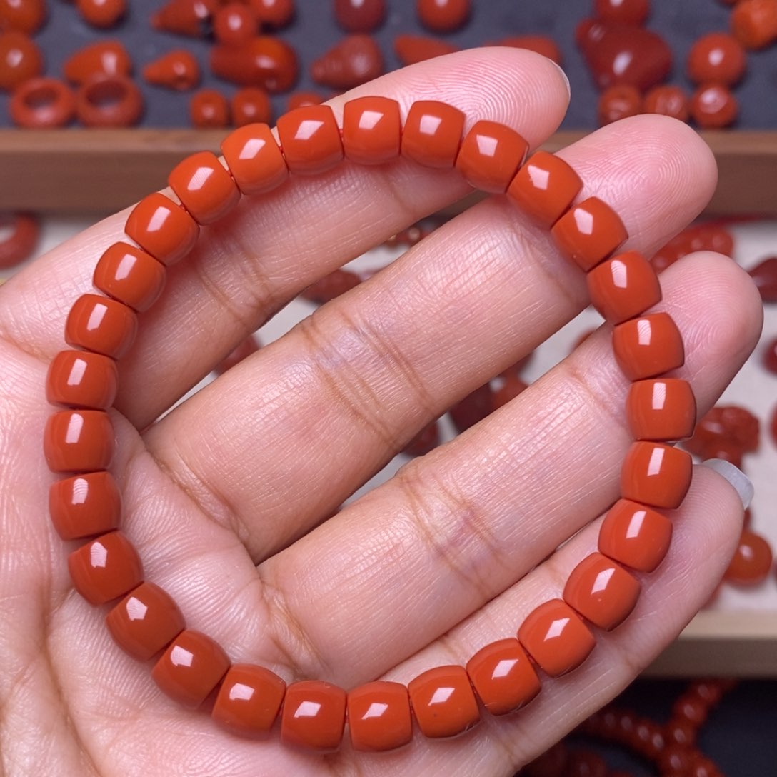 南红玛瑙配饰未镶嵌手串卡6.8