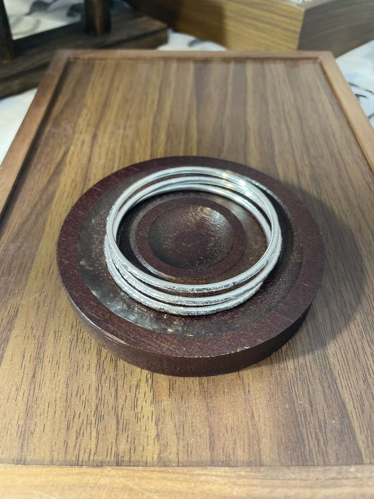 足银银制品 S008 三环满天星手镯闭口直播间选款时尚百搭精美手镯