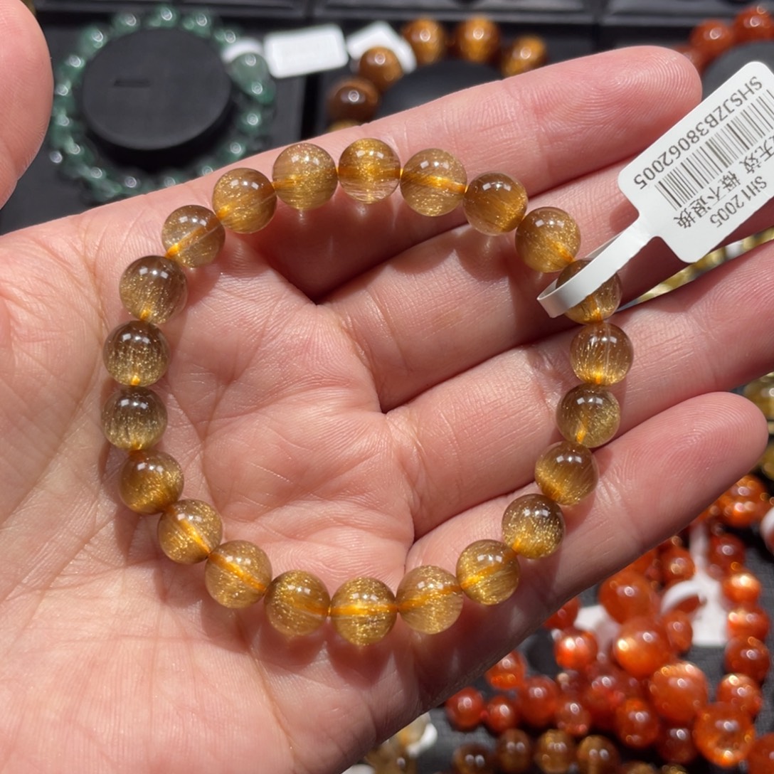 水晶未镶嵌手链金发晶8mm左右