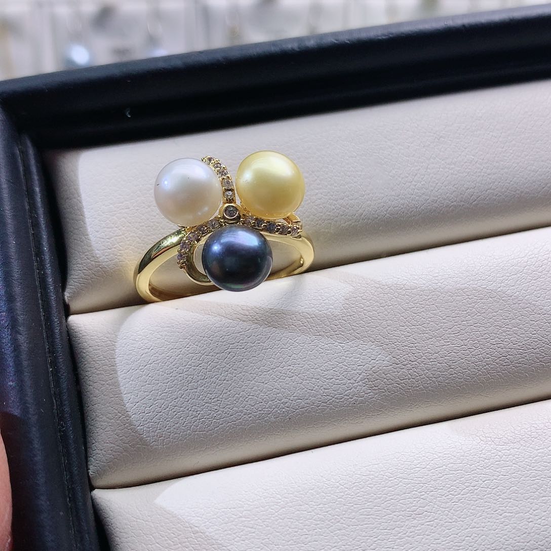 淡水珍珠戒指合金