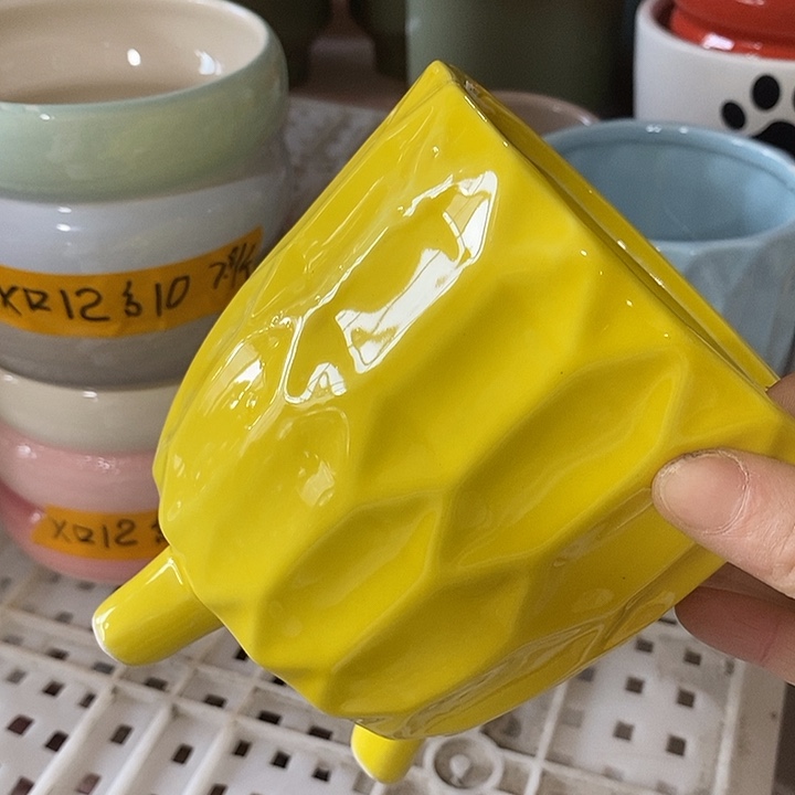 摆件陶陶盆有孔 瑕疵针孔漏釉介意勿拍外口 12外高13