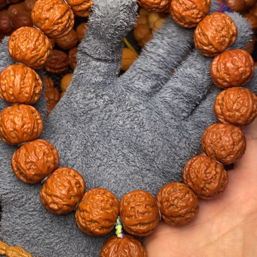 苦***修吊坠文玩核桃珊瑚纹八棱