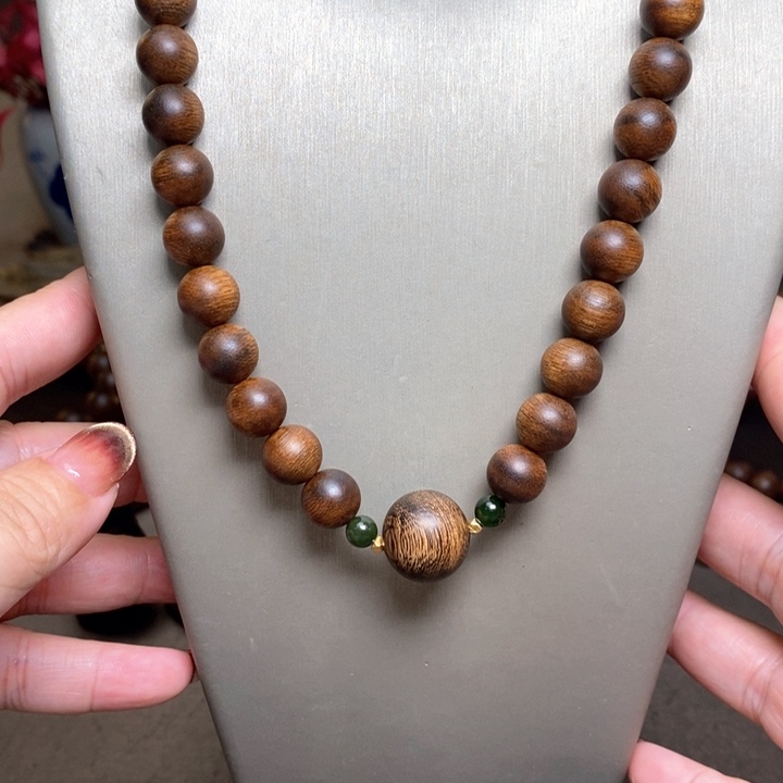 沉香手串越南芽庄红土白棋楠1.0窖藏限量➕瘤疤白棋楠