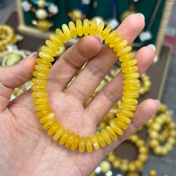 10+mm算盘珠手串瑕疵· 小妖珠宝天然原矿琥珀蜜蜡