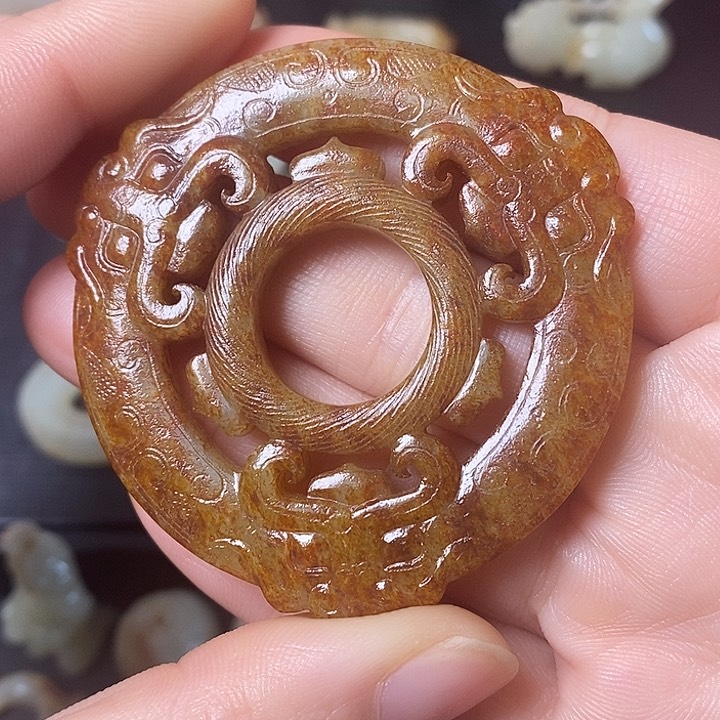 和田玉（糖玉）车挂未镶嵌缘*~