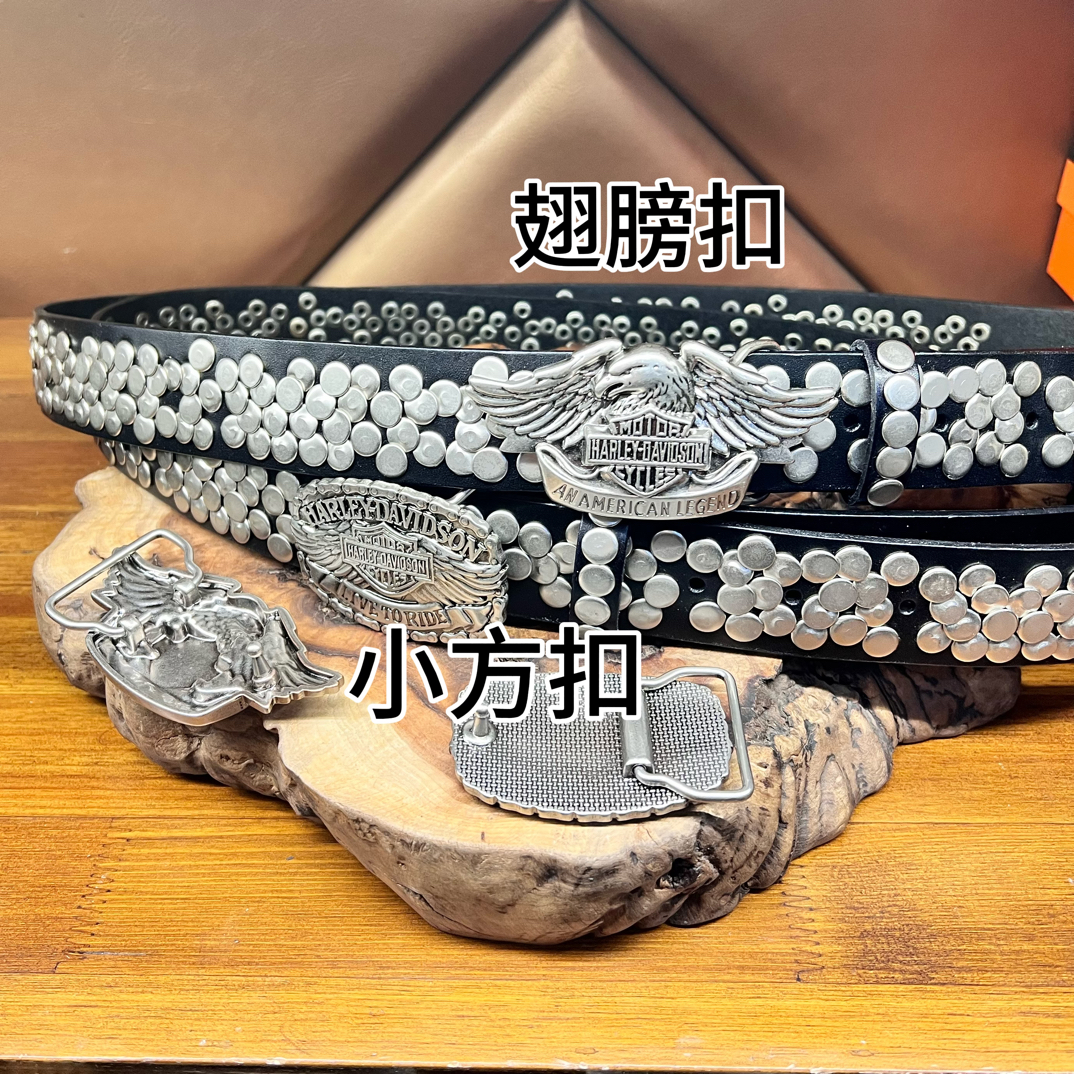 纯手工满钉款扣牛皮腰带休闲裤牛仔裤百搭款