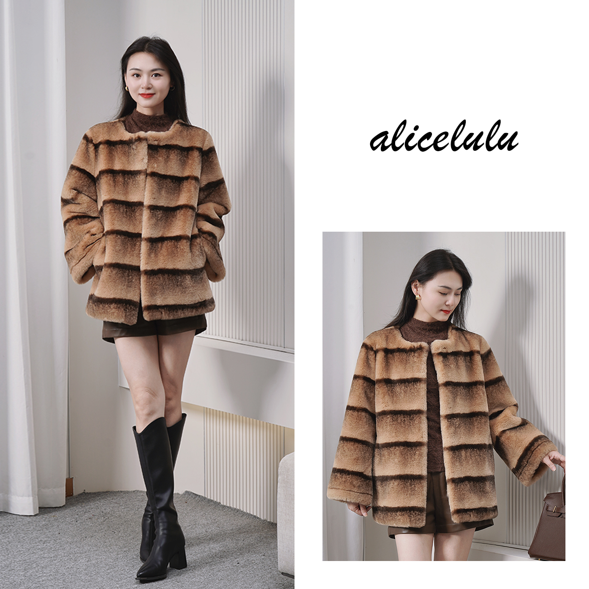alicelulu‘女主角’贵气条纹复古高级大外套S2145766Vr