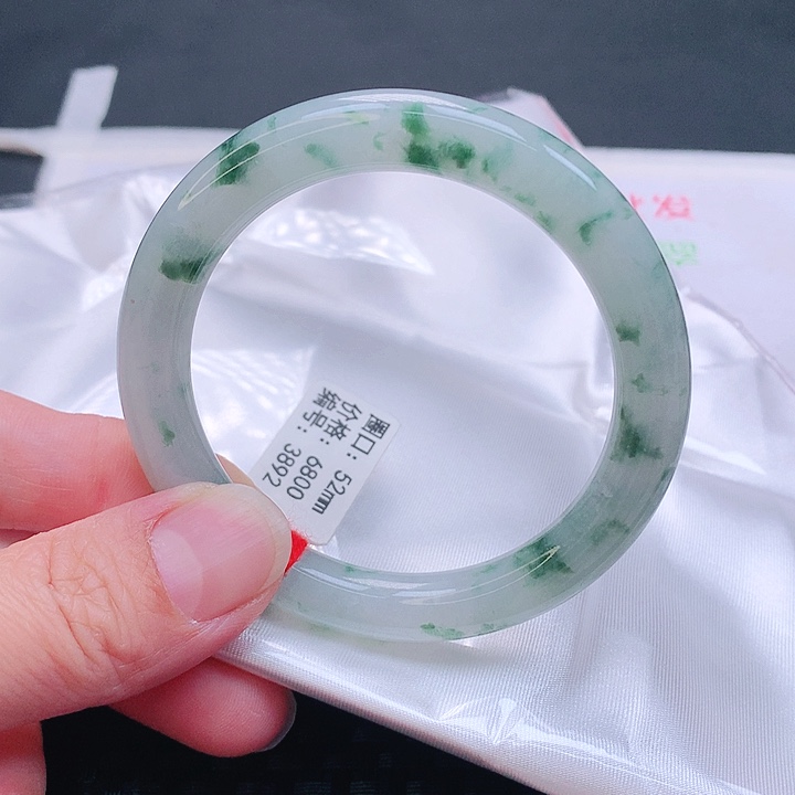 翡翠手镯未镶嵌圆条52