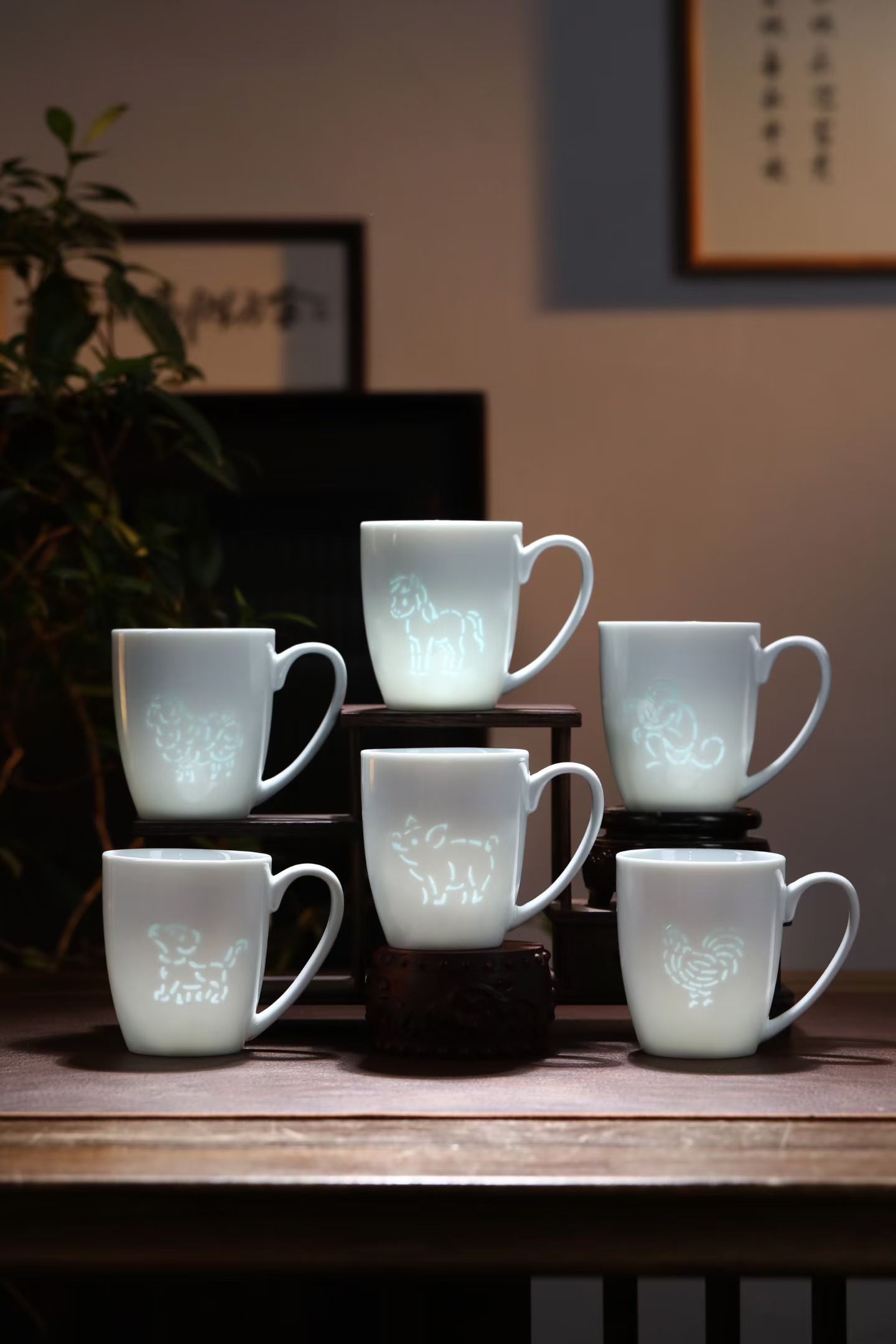 景德镇蛇年本命年生肖陶瓷玲珑马克杯茶杯高级感情侣创意新年礼物