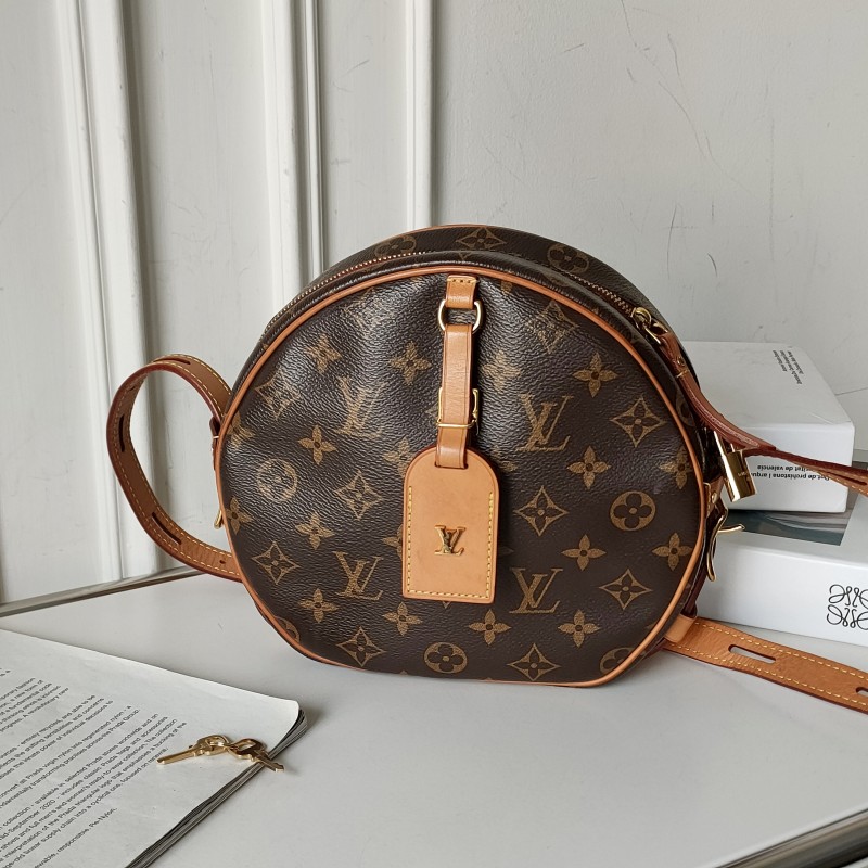 95新 LouisVuitton/路易威登 Azul-棕老花大圆饼斜挎包52729