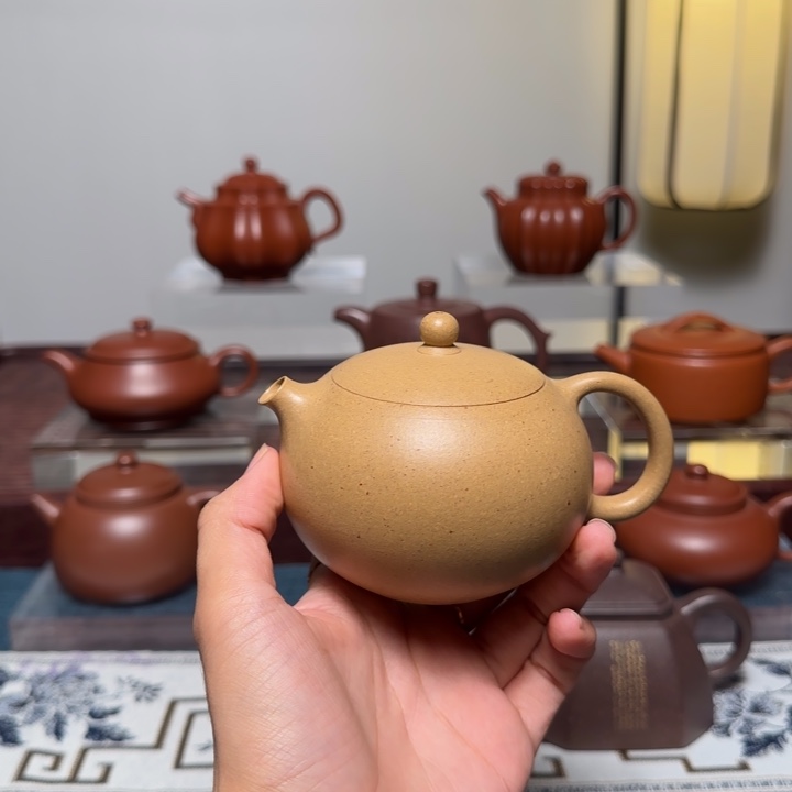 云***动紫砂茶壶全手工掌上明珠